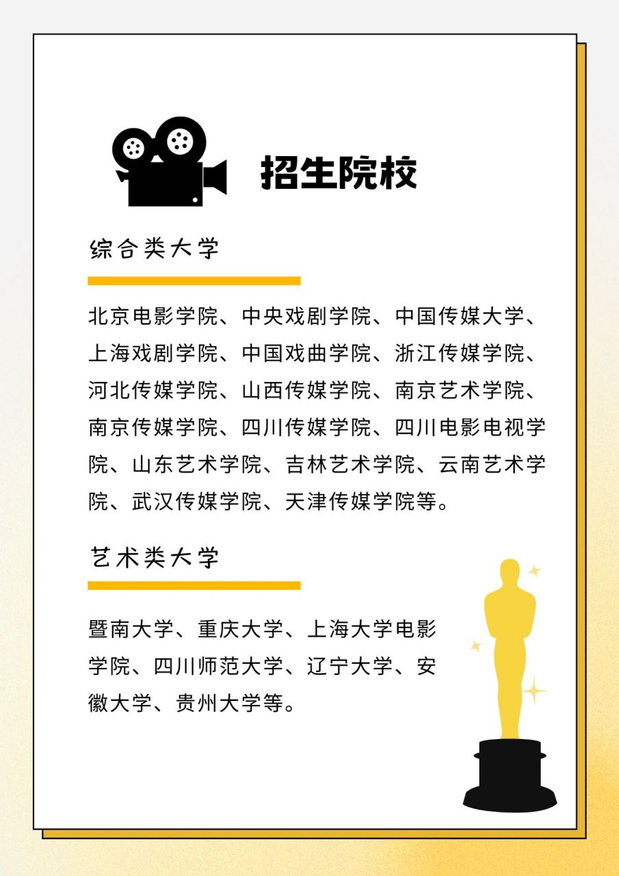 艺考导演专业考试内容及院校导演专业在省统考概念上偏向于戏剧影视