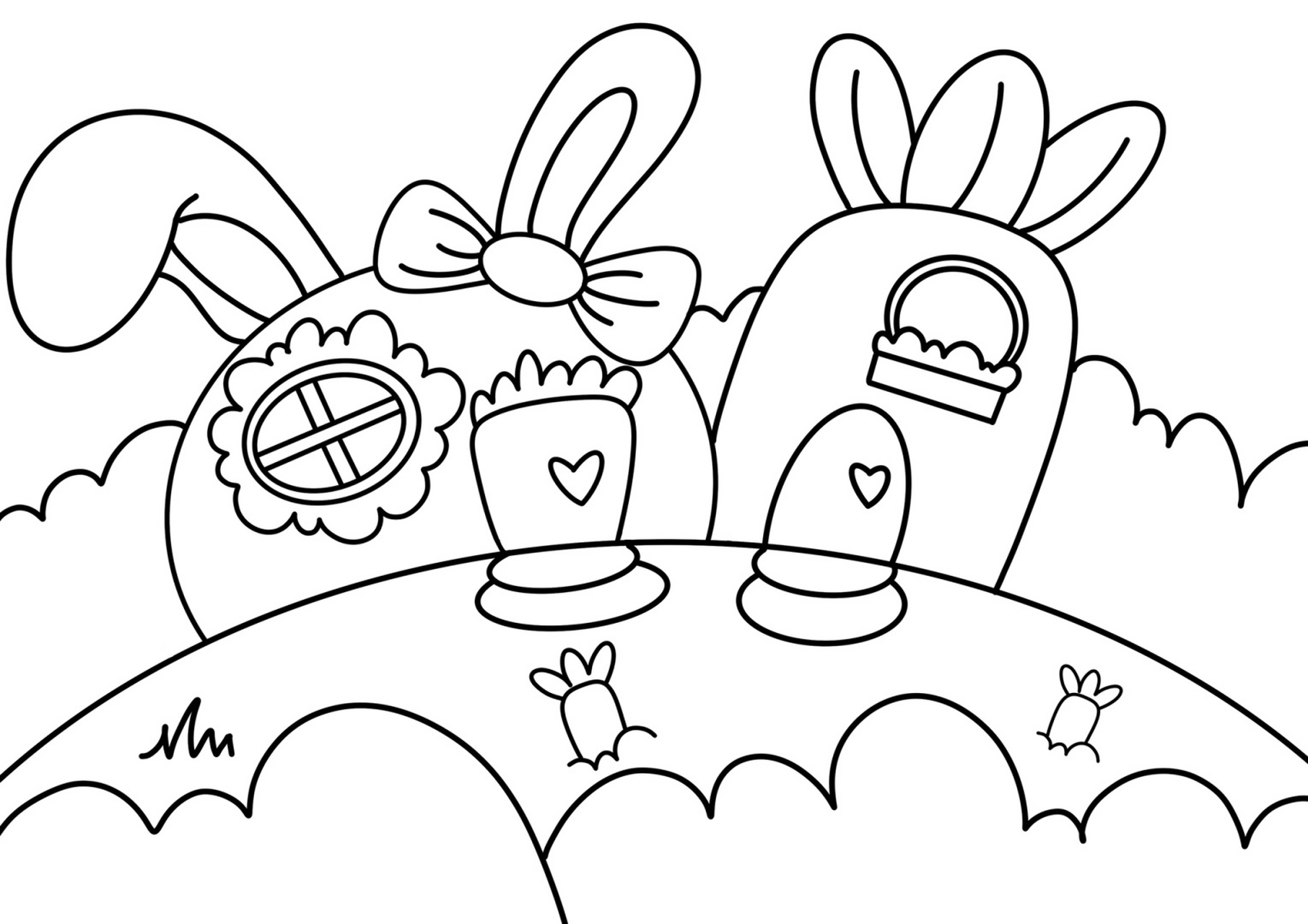 兔子房子简笔画图片