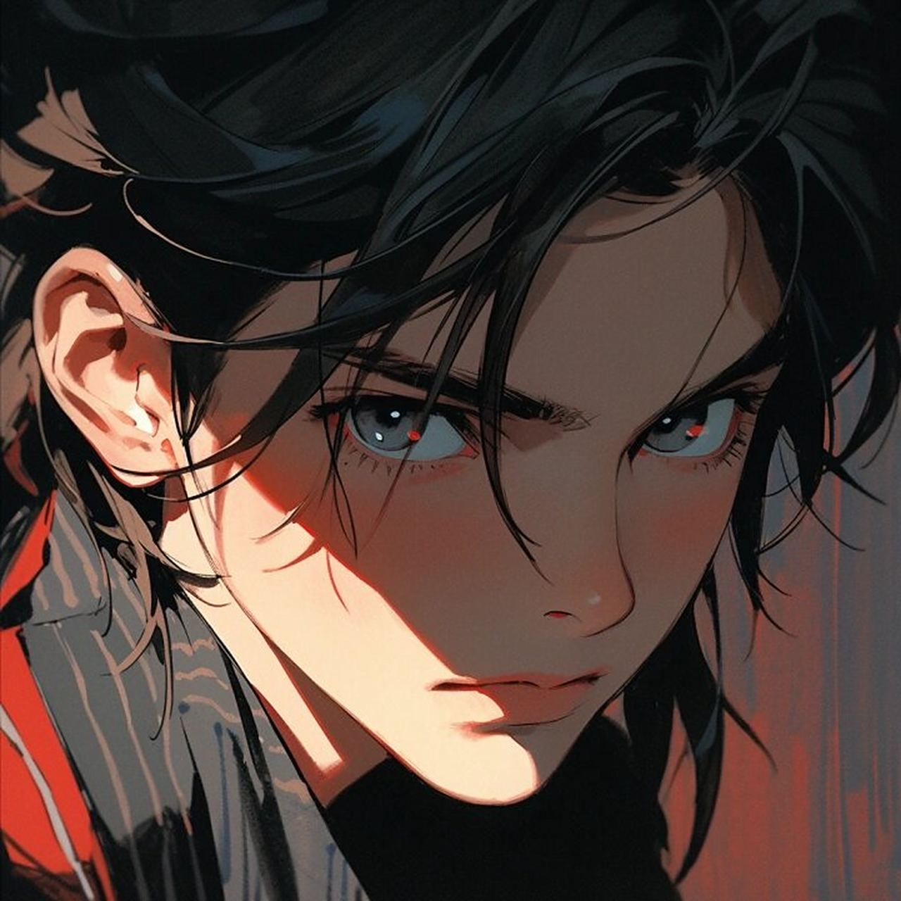 这张99帅气男生对视头像,玩转旧漫风格!