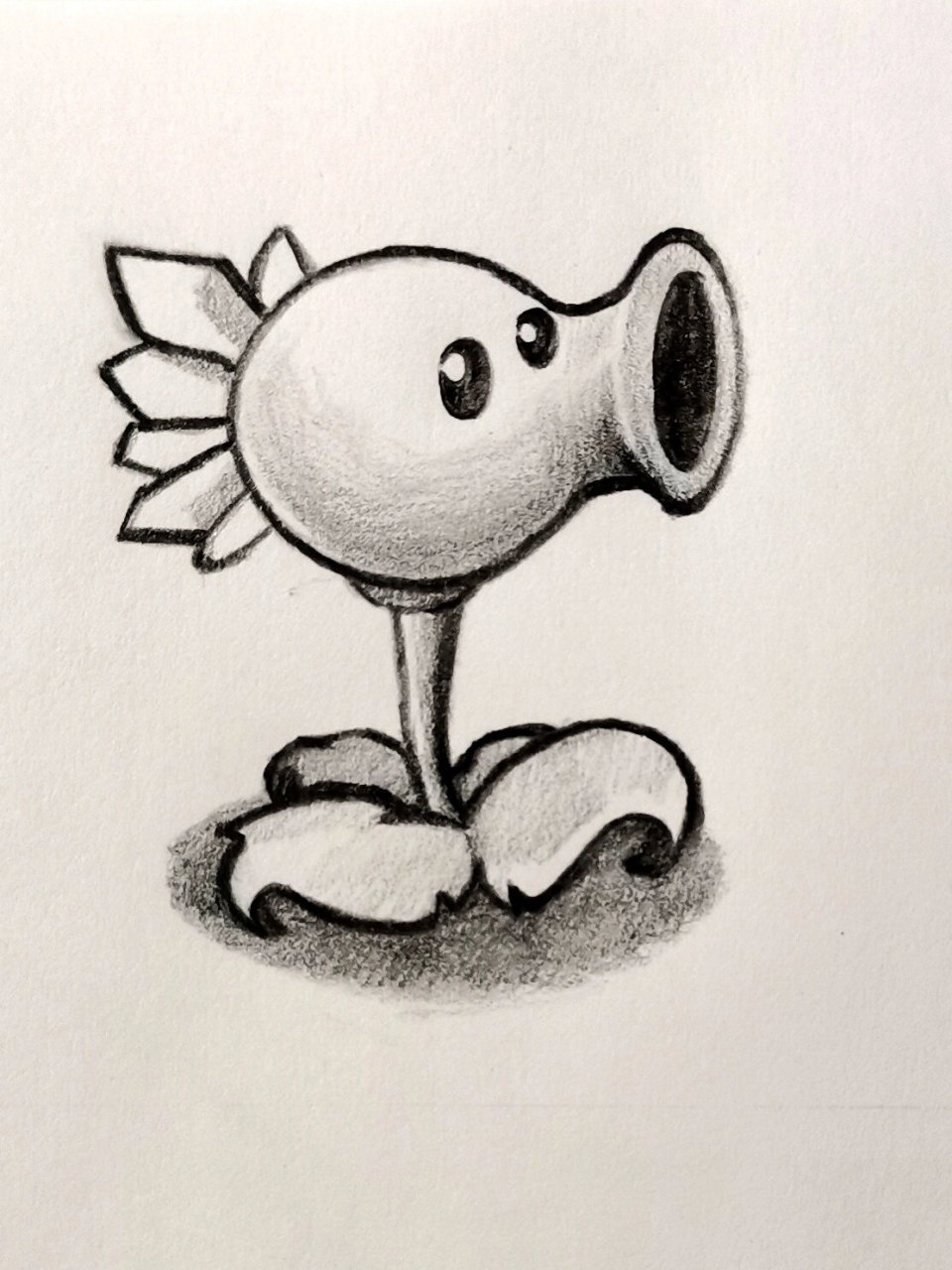 寒冰射手步骤图 坚持画完植物大战僵尸所有植物,能点赞支持我一下吗?