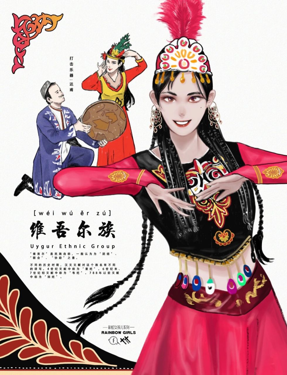 新疆美女绘画图片