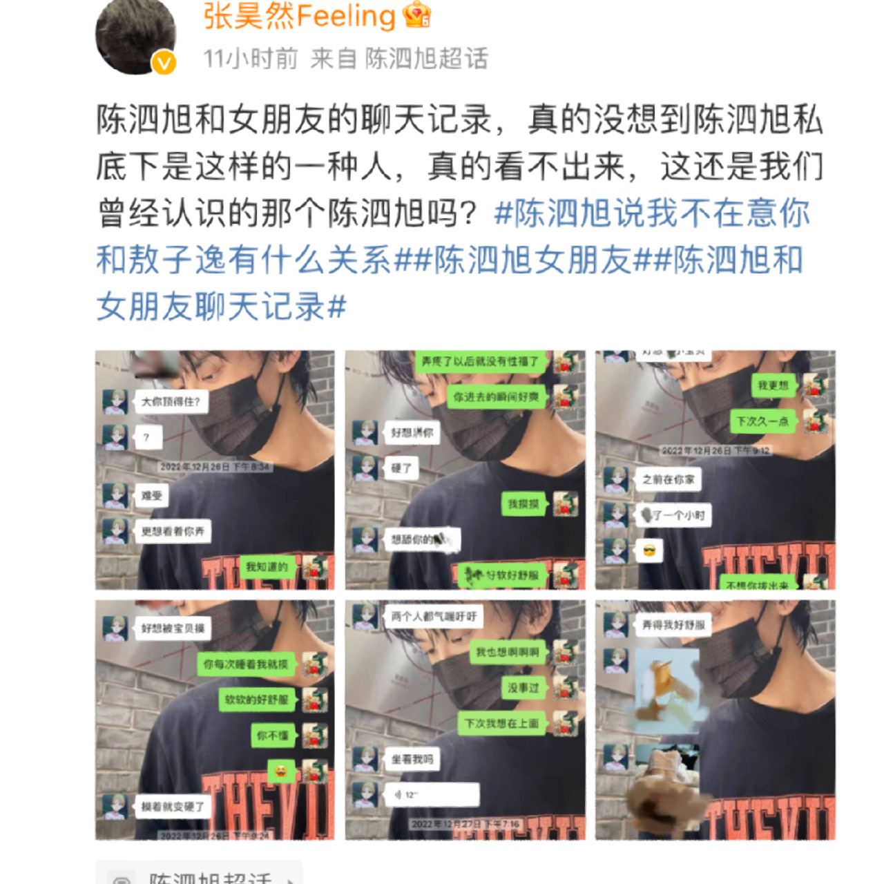 陈泗旭与女友聊天记录 关于我把陈泗旭与女友的聊天记录错发给了我姐