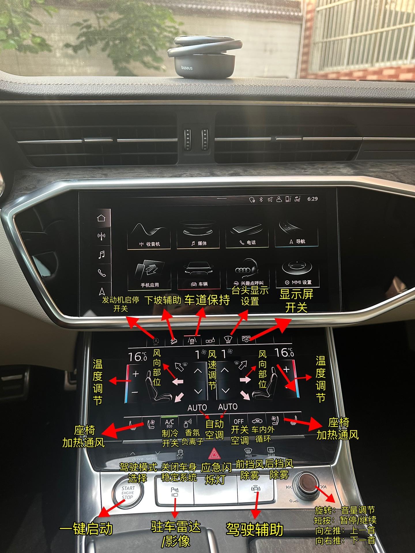 干货分享!奥迪a6l详细按键功能说明!