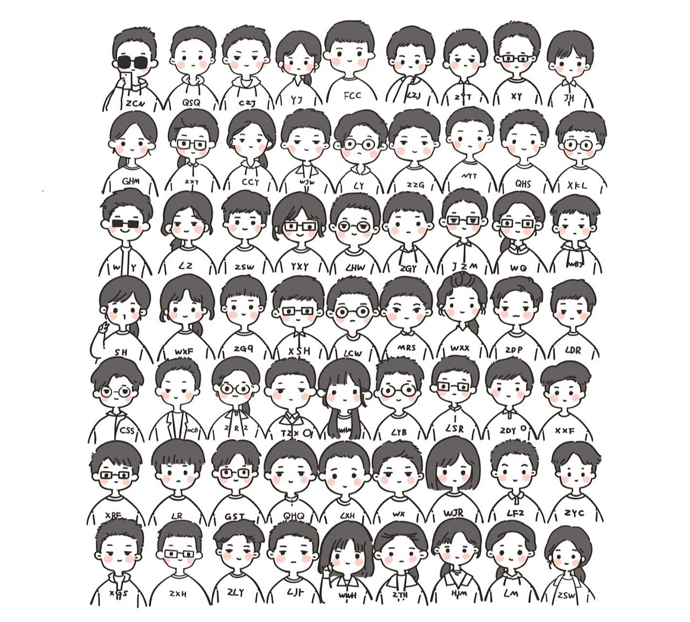 全班的简笔画～ 马上开学了～你们的作业写完了么