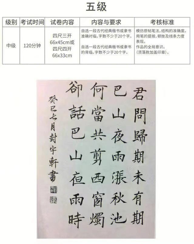 软笔书法考级1-9级的参考→建议收藏