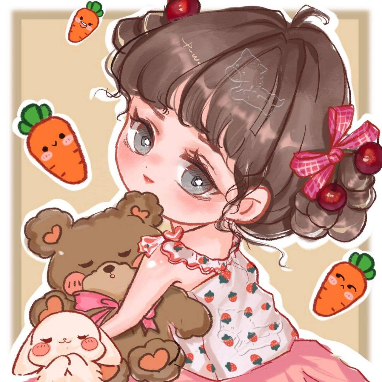 小兔子系列/五宫格/q版头像 本来想赶紧整个九宫格 实在心有余而力不