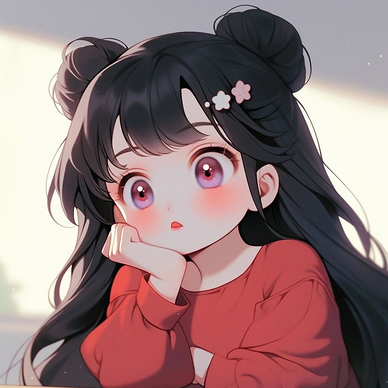 可爱女生头像:百无聊赖发呆的你