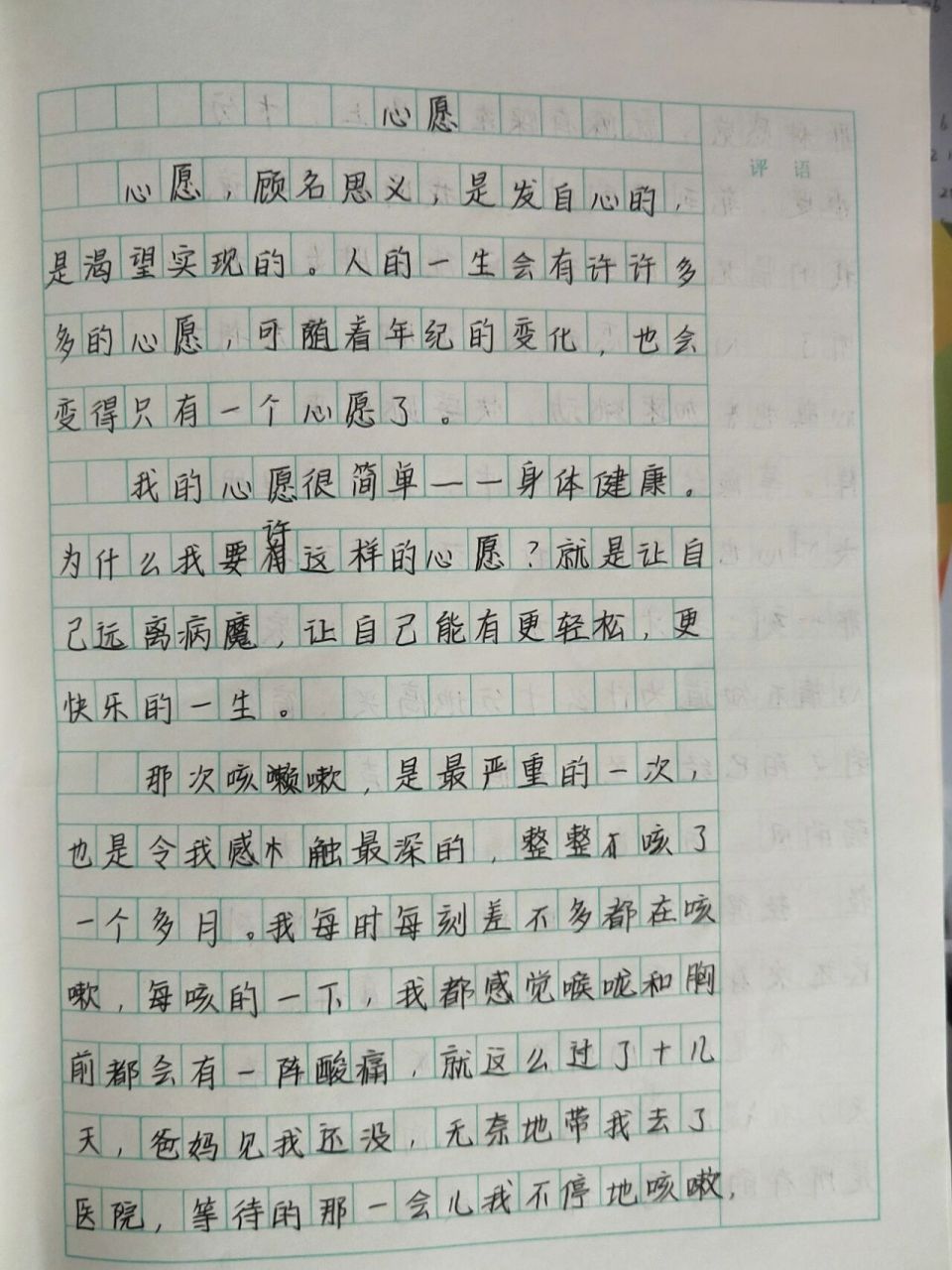 六下第四单元作文《心愿》