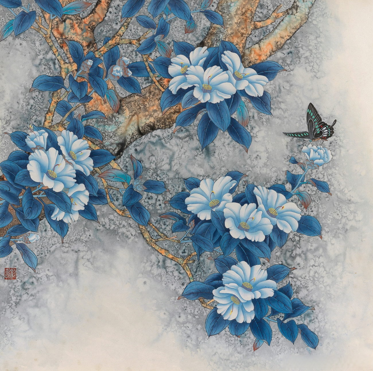 画家金鸿钧花鸟画