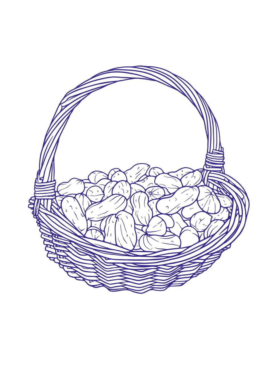竹编篮子04合集 整理之前画的竹编篮子04线稿