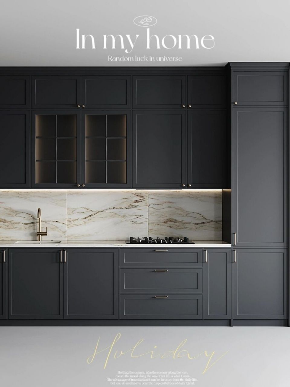 咱就是说,黑色系复古法式橱柜,就一个字:酷!两个字:高级!