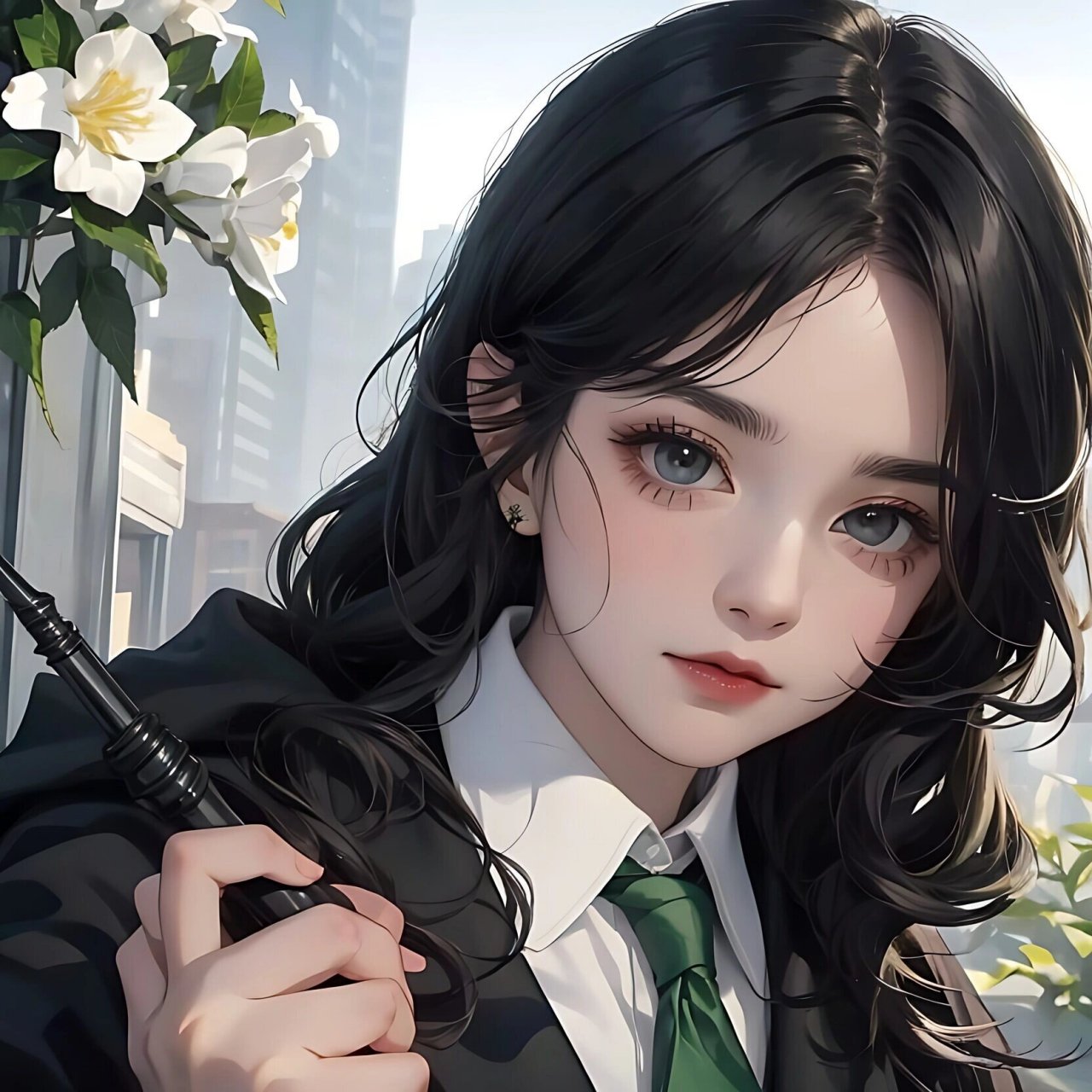 绿色系清冷女生头像61欢迎来到蛇院的后花园 #画画的日常# #女生
