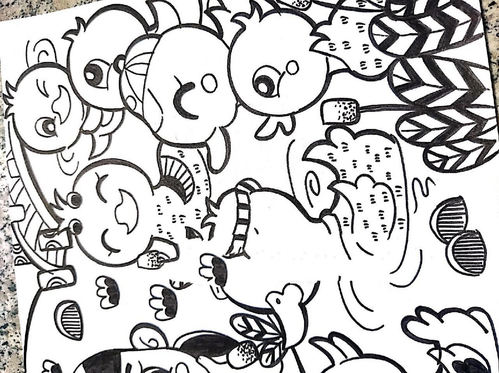 幼师主题儿童画分享:《数鸭子》 改编f妈妈作品 门前大桥下游过一群鸭