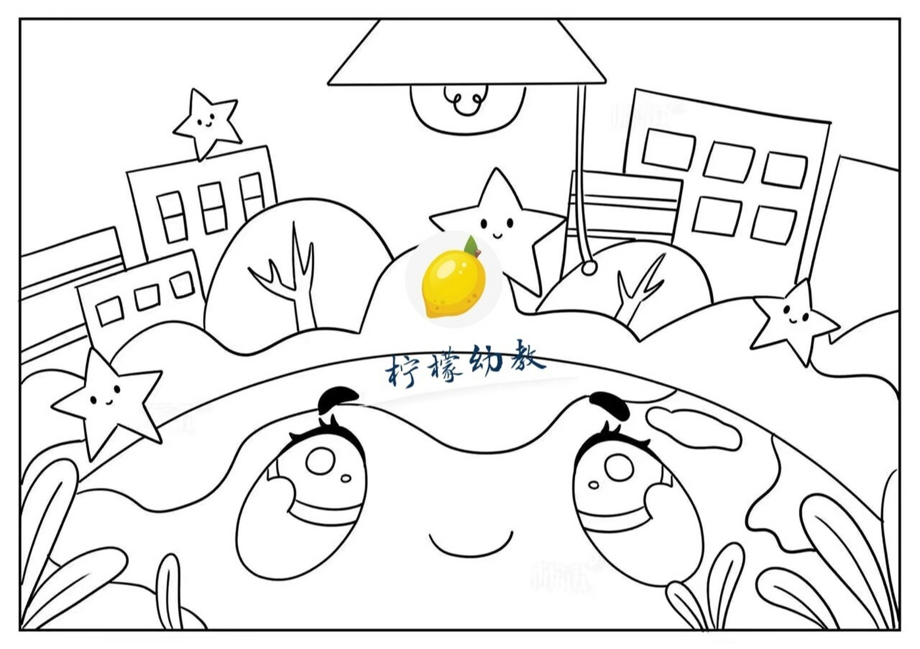 "世界地球日"儿童画环创素材 地球一小时 幼儿园环创