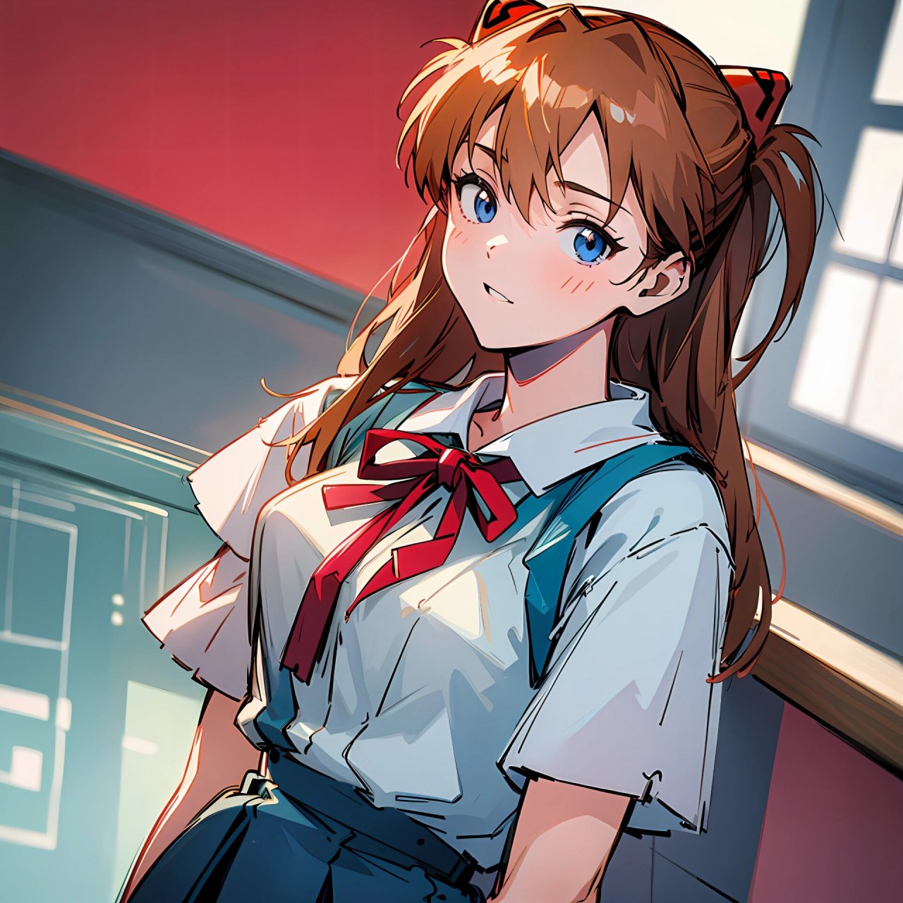 asuka 明日香       校服风格,驾驶服风格,傲娇,微笑表情都画了