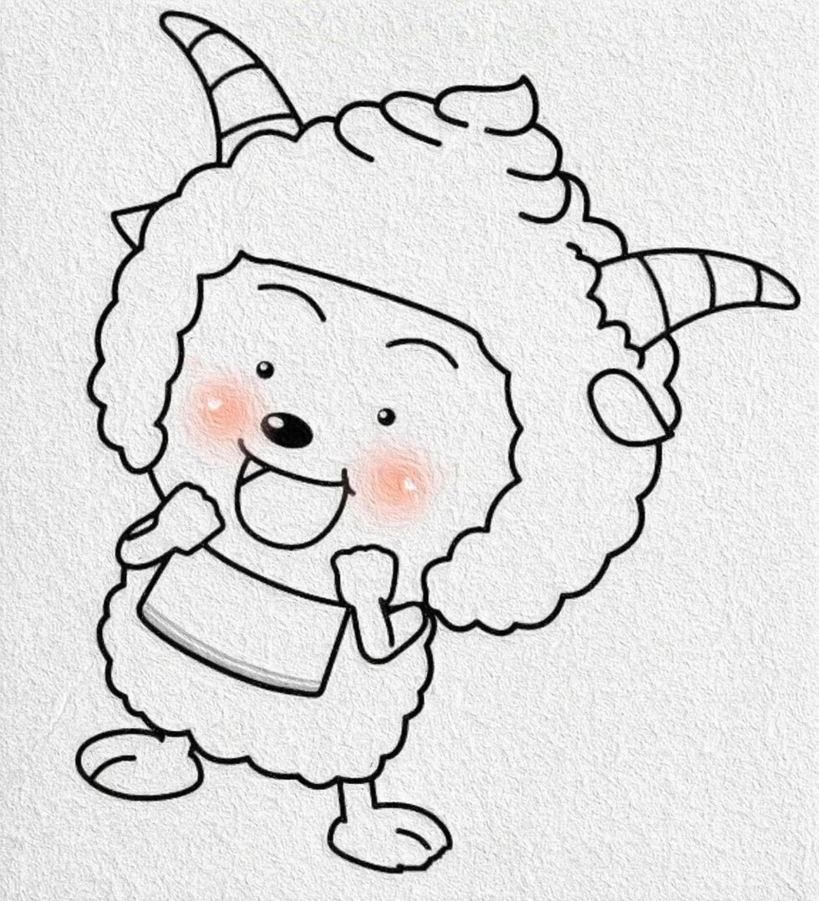 简笔画|是懒羊羊(附步骤) 做个快乐的憨憨 只愿眼里有光,心中有爱