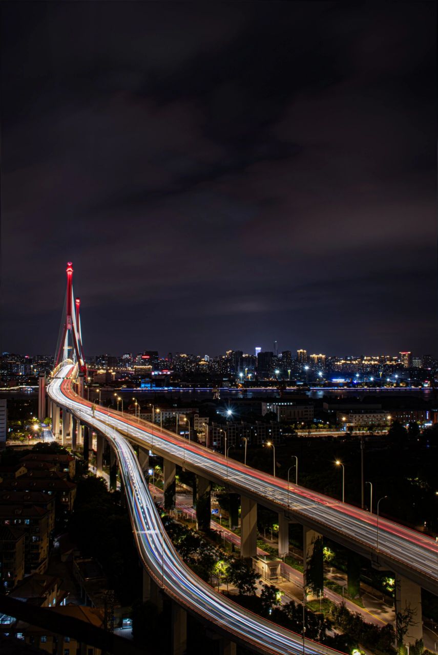 雄伟壮观的杨浦大桥