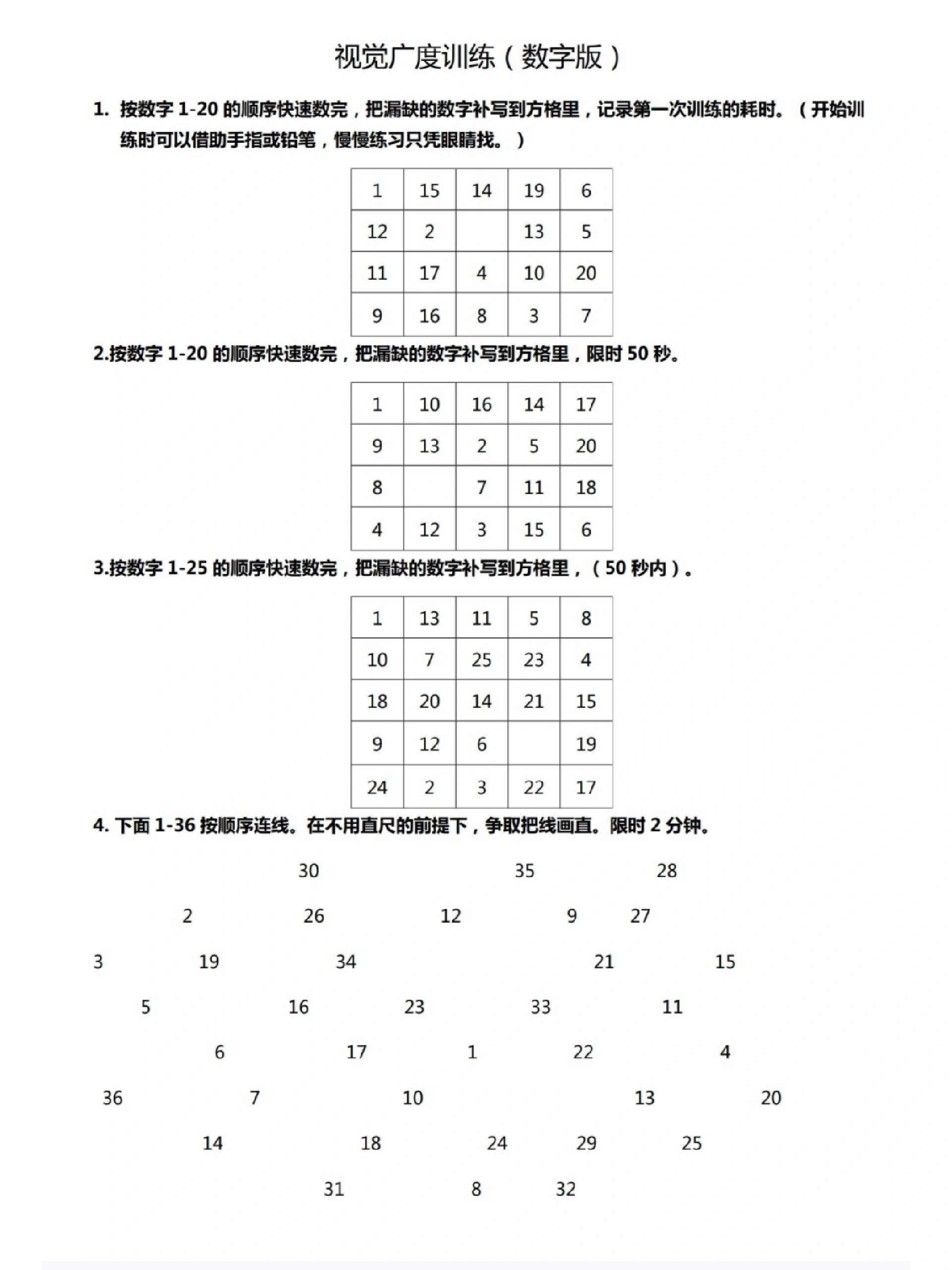视觉注意力训练- 视觉广度 (数字版)
