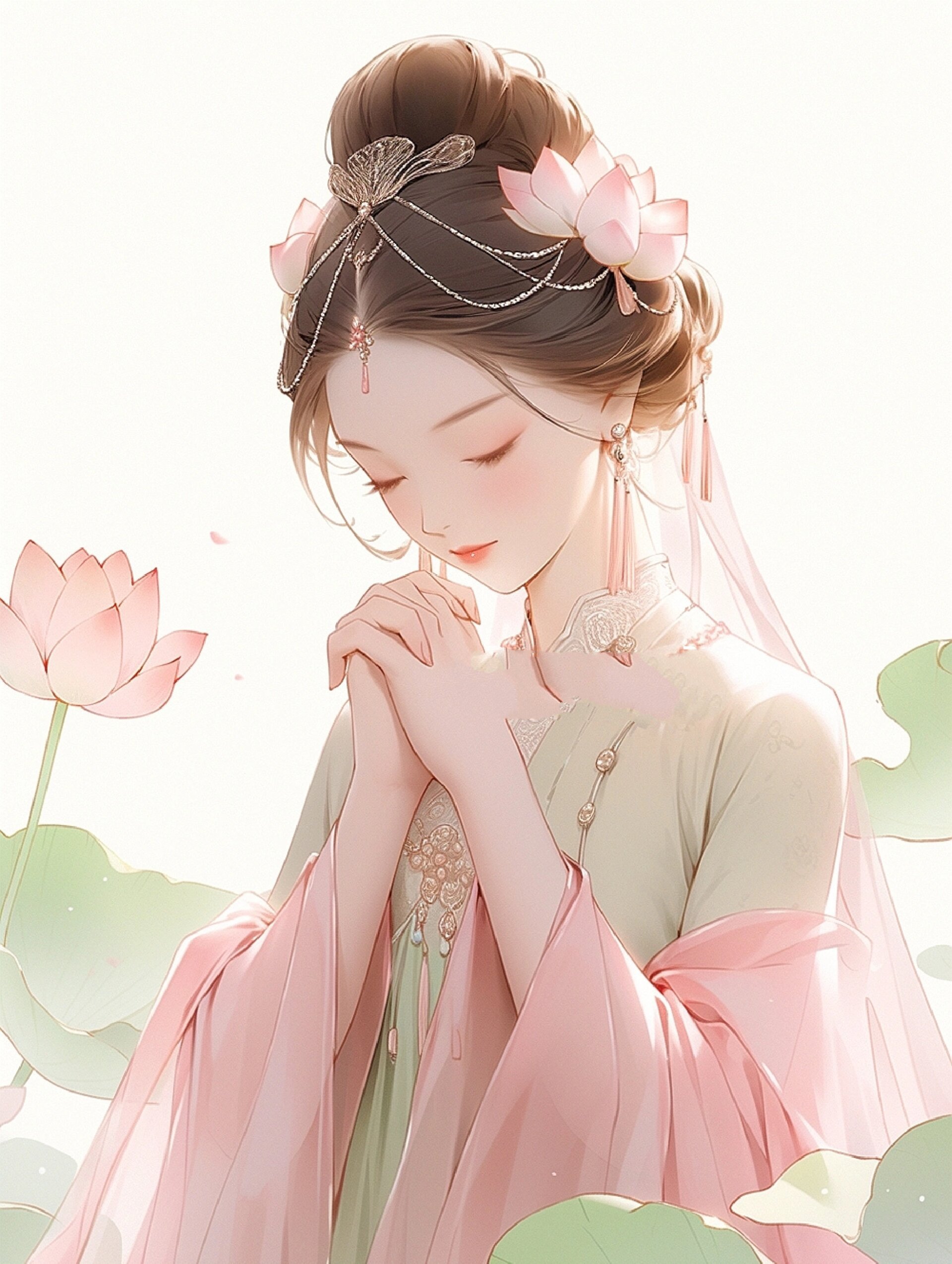 多喜乐长安宁!荷花许愿壁纸