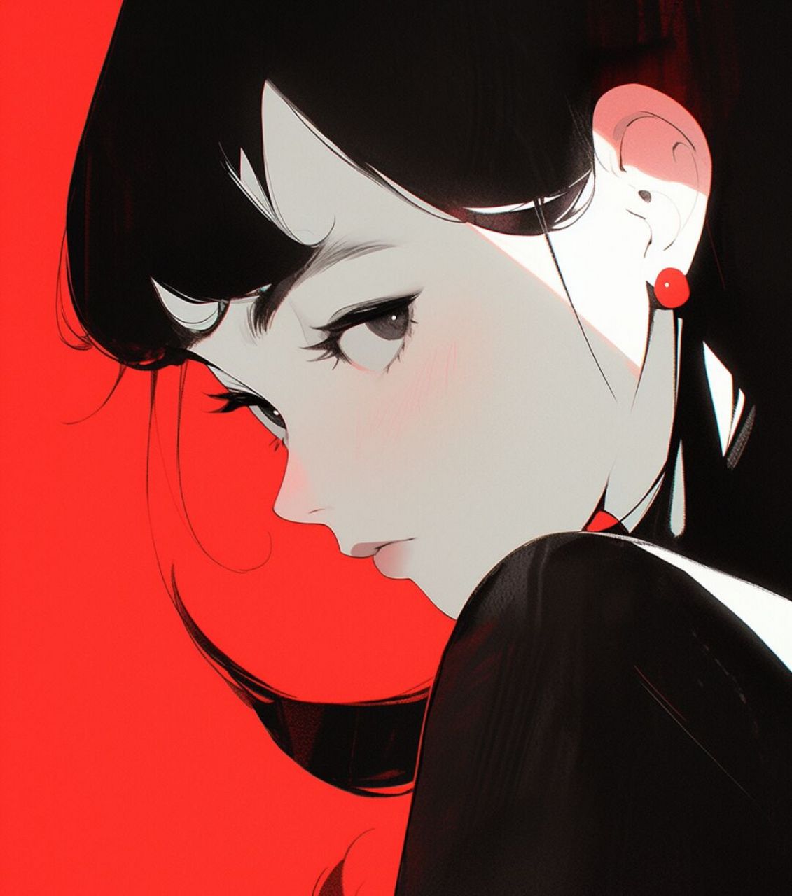 ai绘画 | 极简头像 | 红色系