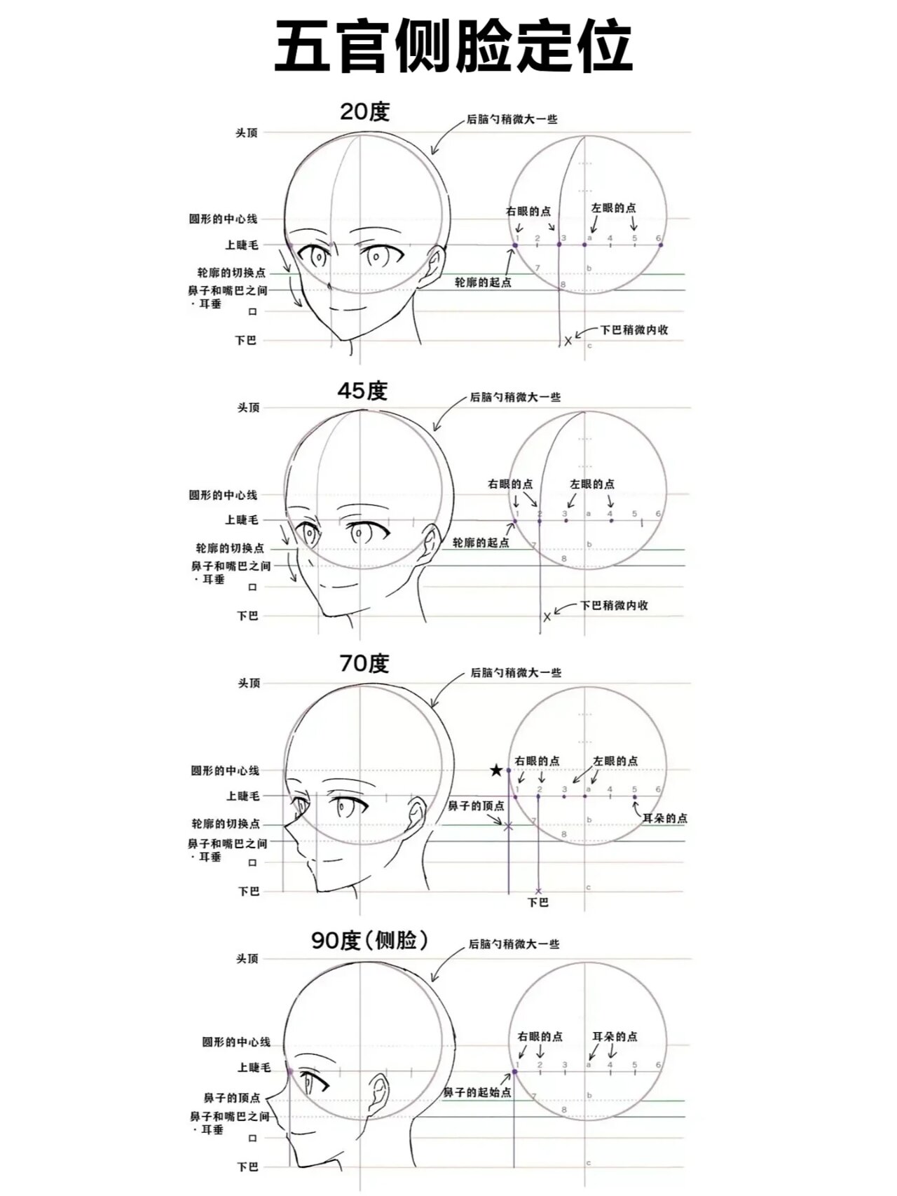 动漫绘画教程侧脸图片