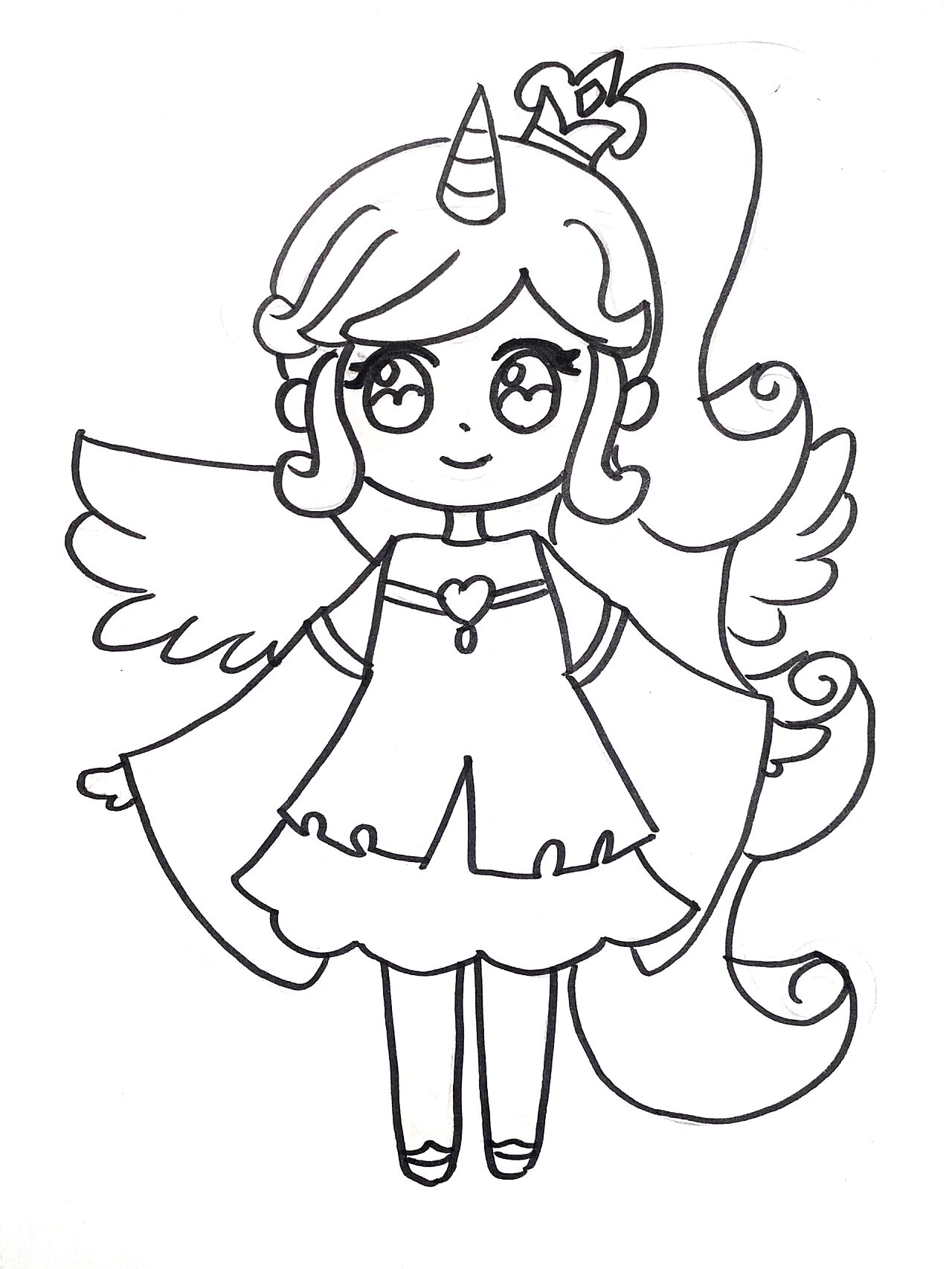 独角兽公主儿童画