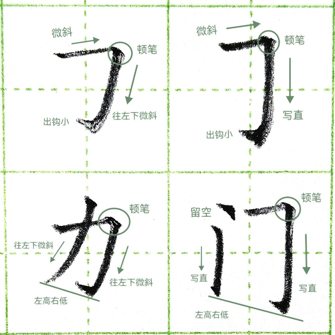 硬笔笔画第8课|写横折钩一定少不了的好方法 6997首先横折钩可分