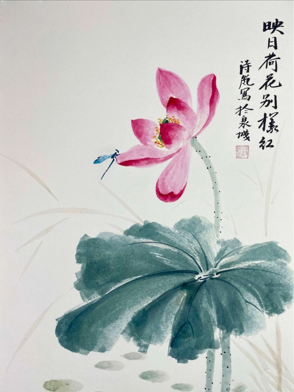 国画教程分享(116)《映日荷花别样红》 1.