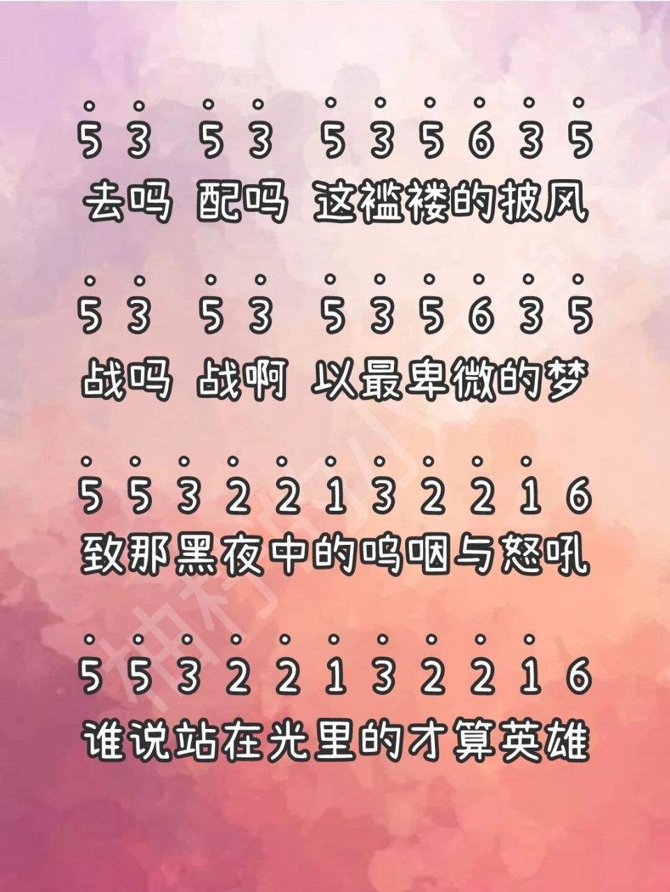 拇指琴卡林巴|《孤勇者》陳奕迅 簡譜 愛你孤身走暗巷 愛你不跪的模樣