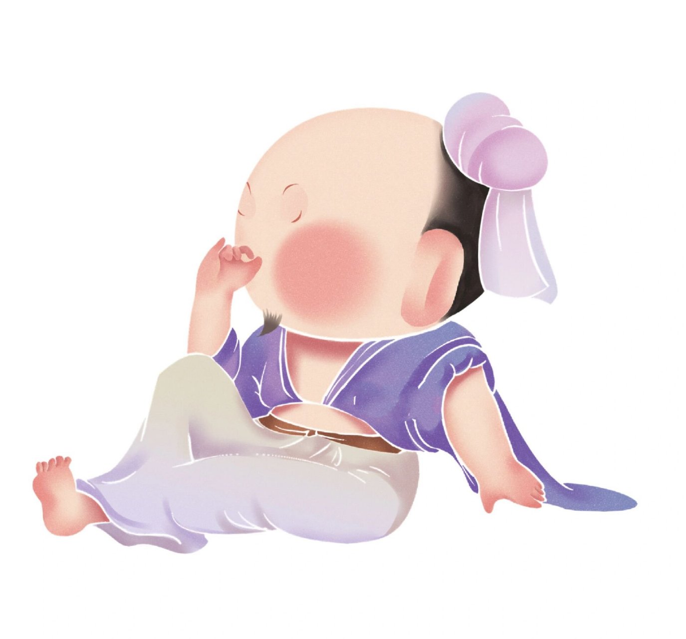 q版丨古风插画丨竹林七贤 今日份小人儿出炉~吹口哨的阮籍 原创07