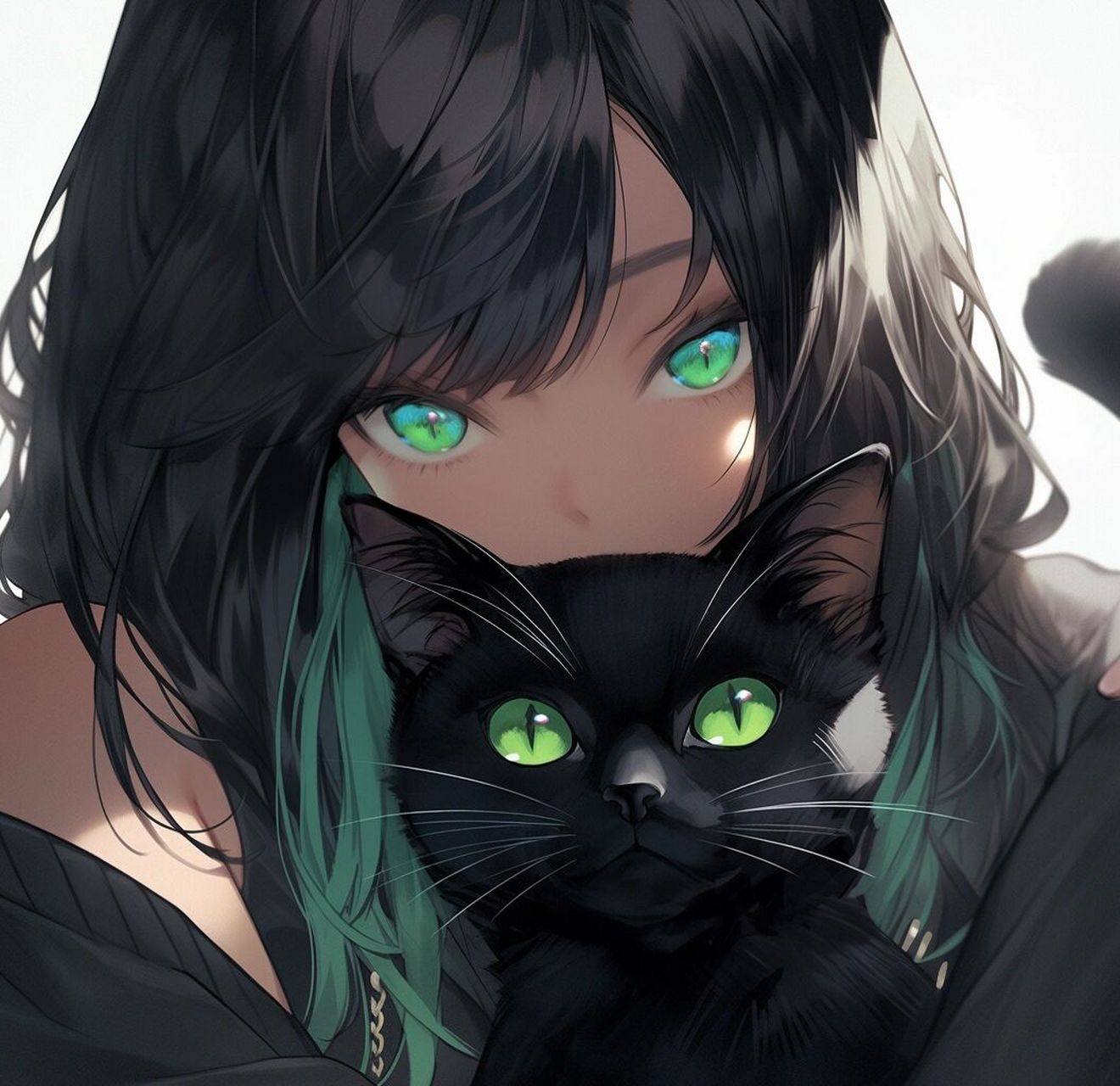 神秘少女和猫咪的眼睛!