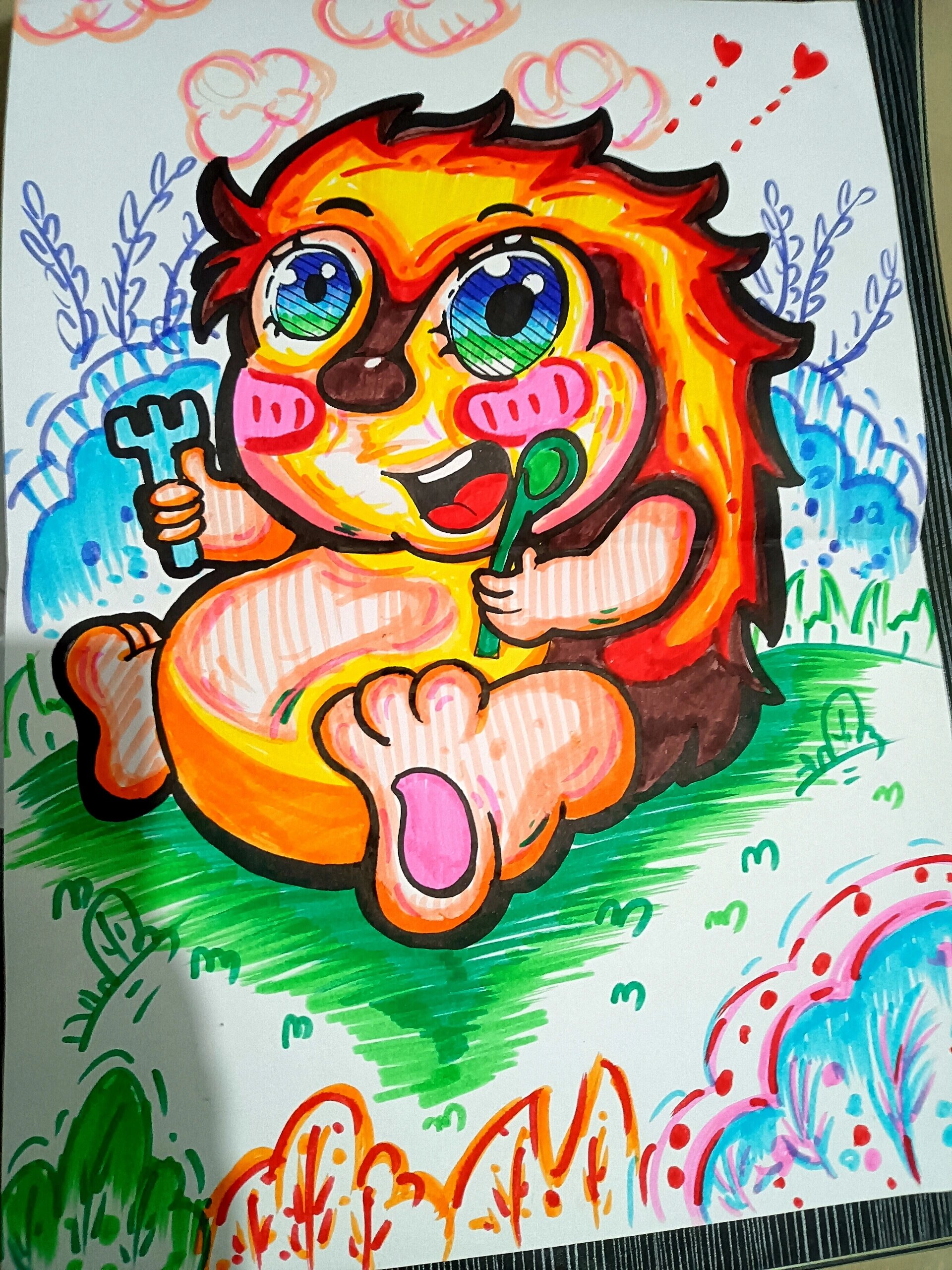刺猬儿童画简笔画技能高考学前教育儿童画