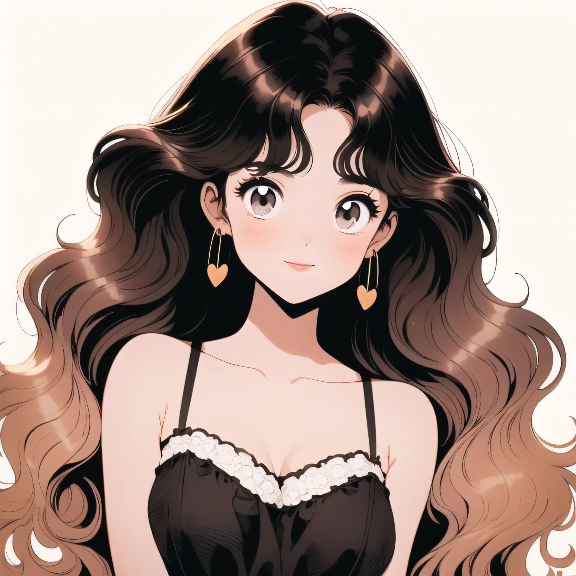 旧漫头像|时髦甜美小姐姐大波浪卷发