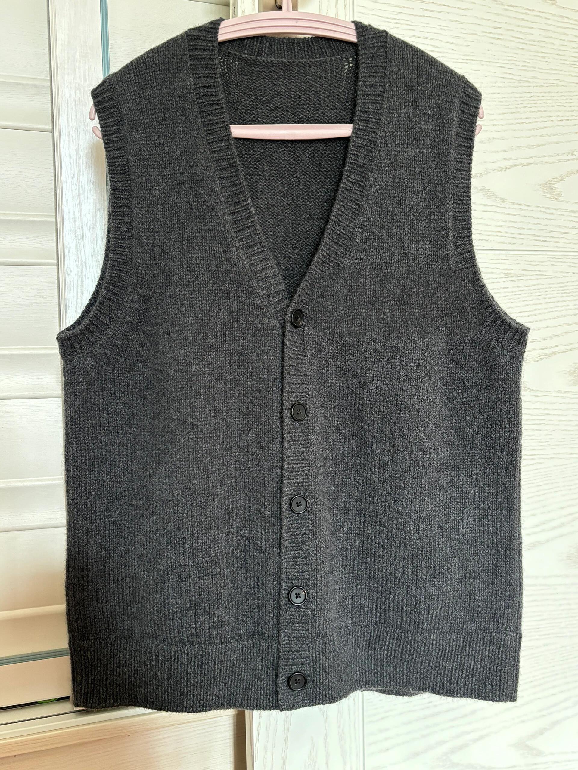 男式开衫马甲编织,附图解