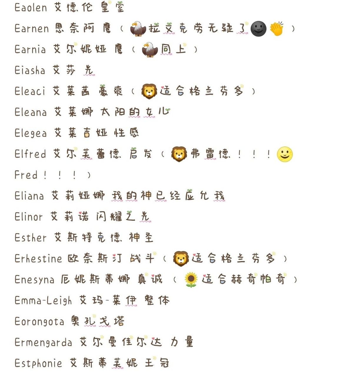 e开头女英文名(5)