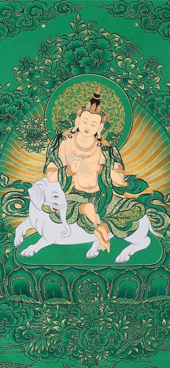 国风壁纸分享 唐卡普贤菩萨 属蛇守护神 普贤菩萨是佛教中的一位菩萨