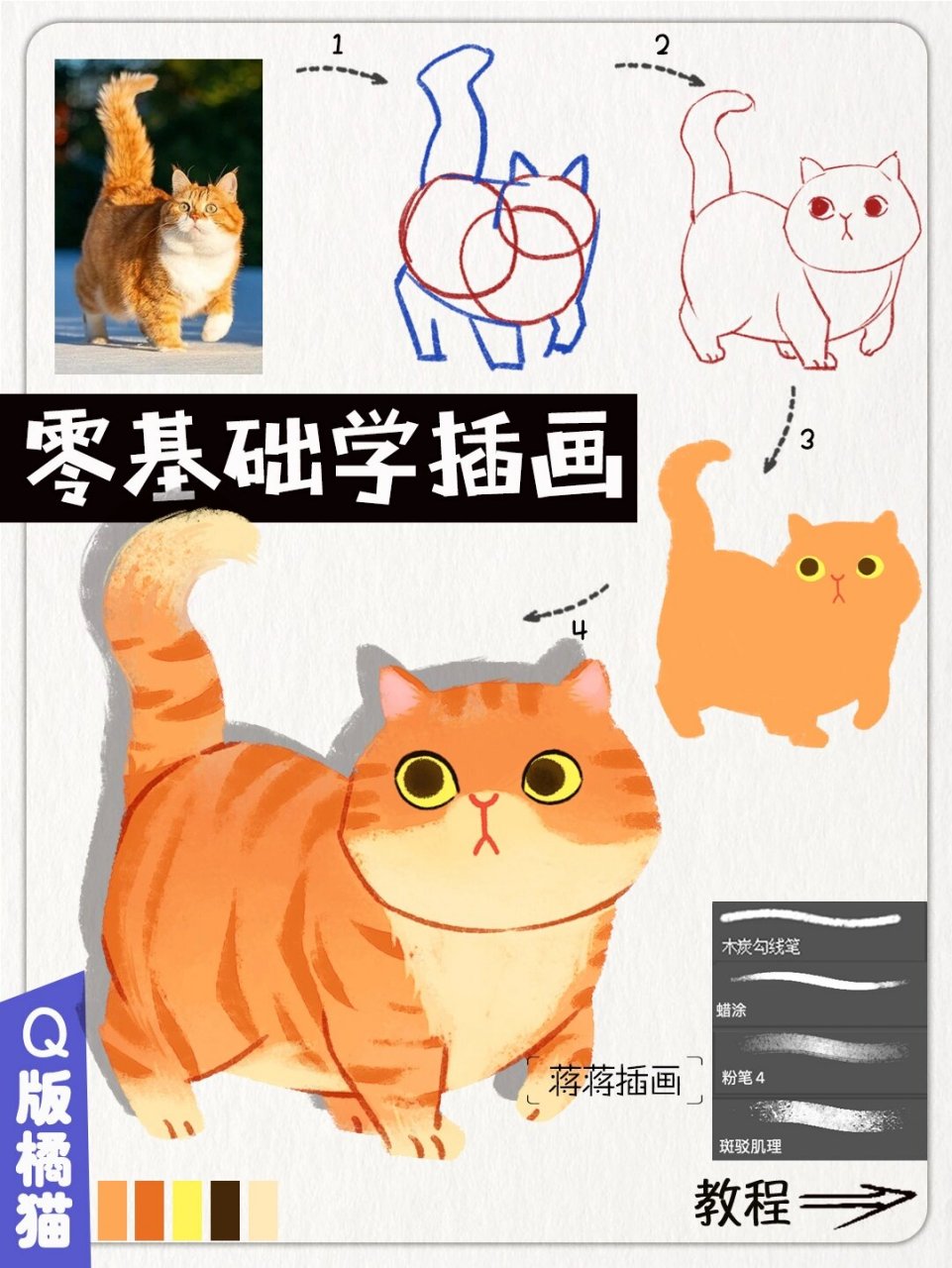 橘猫Q版简笔画图片