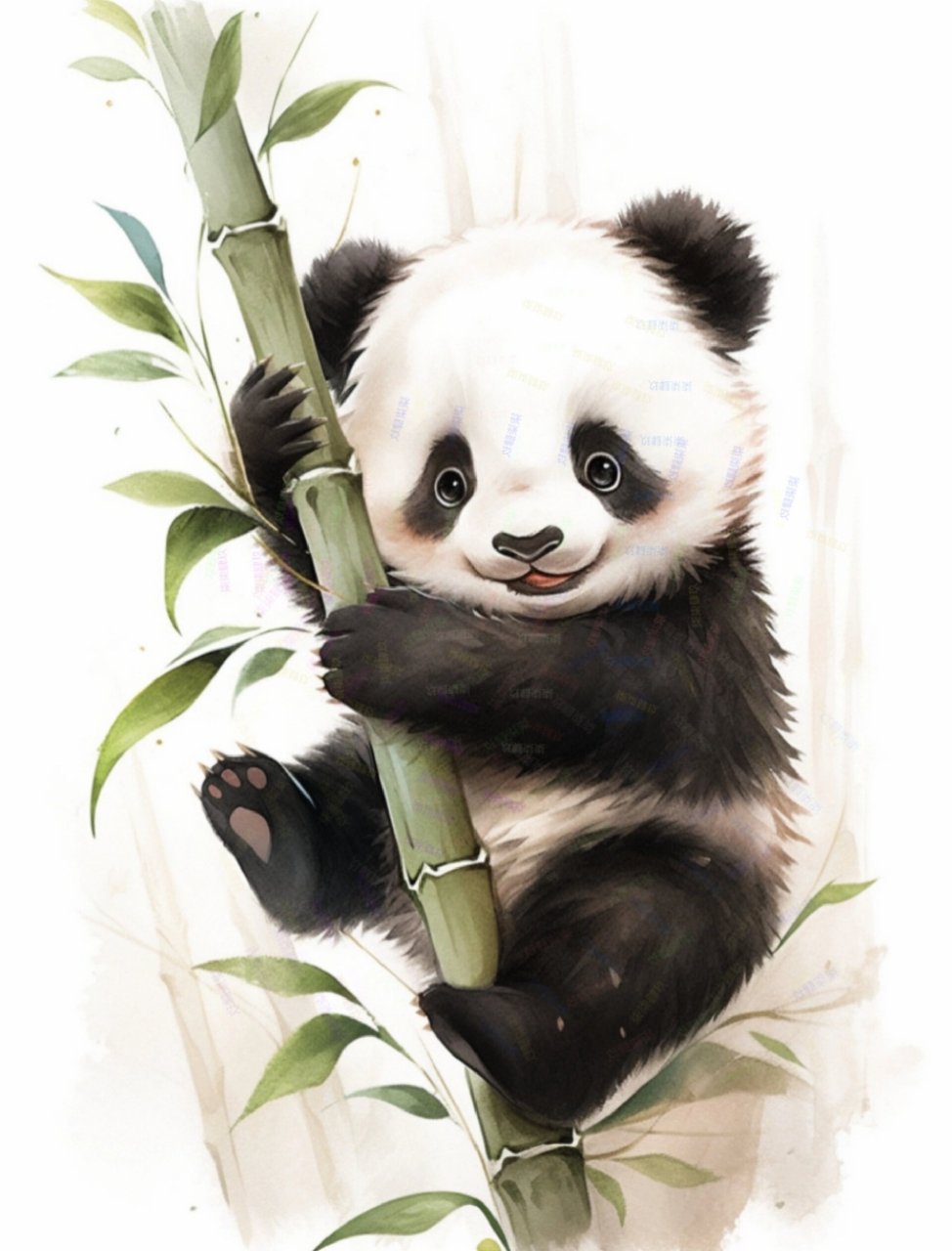 竹林中嬉戏的熊猫