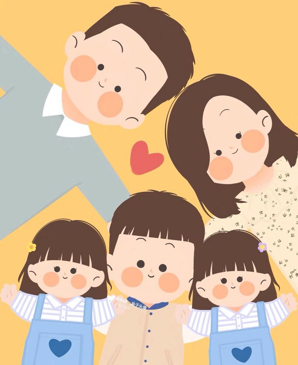 一家五口哥哥双胞胎妹妹头像～你留言我做图