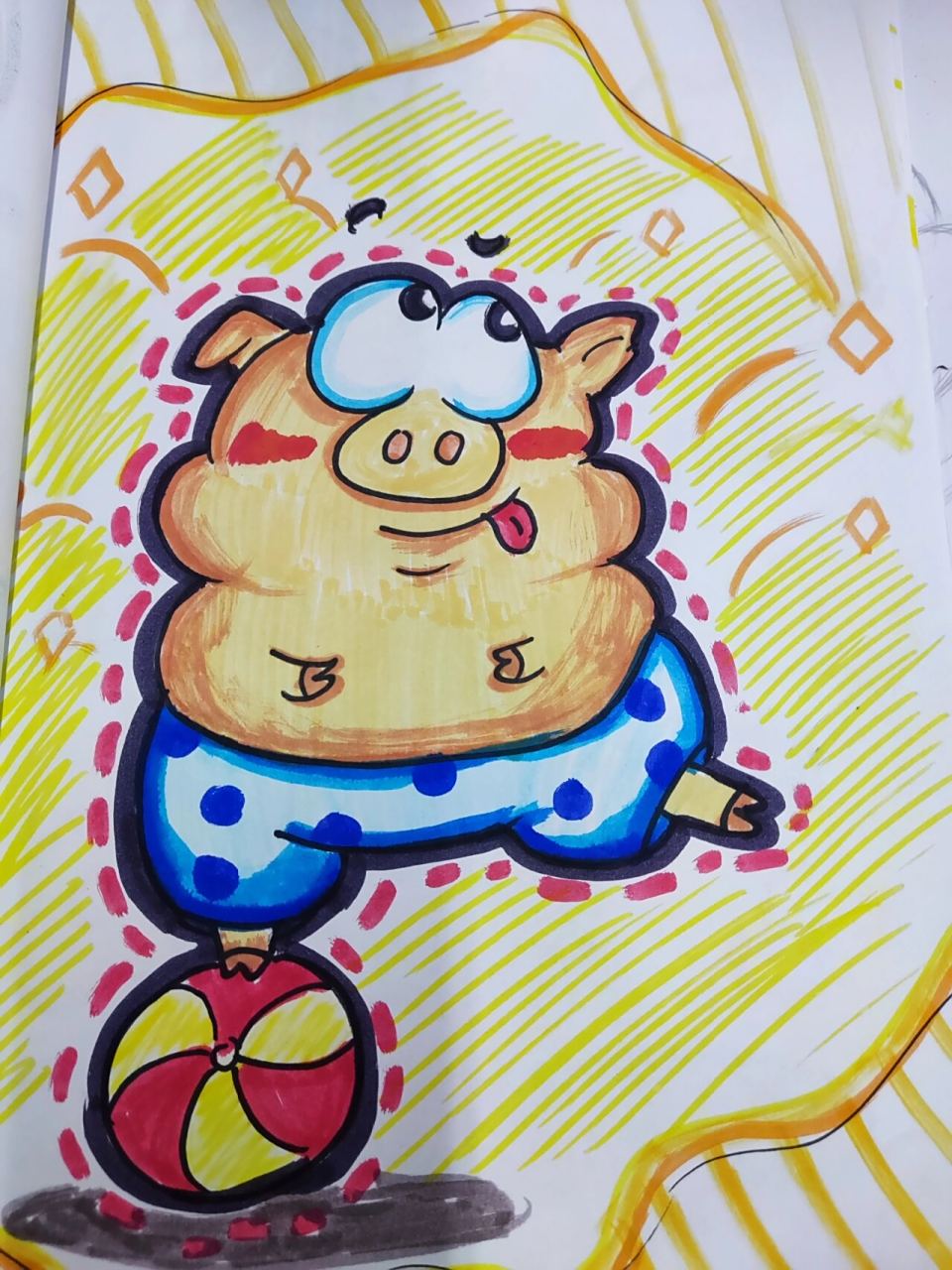 猪 拟人简笔画(临摹) 猪 简笔画