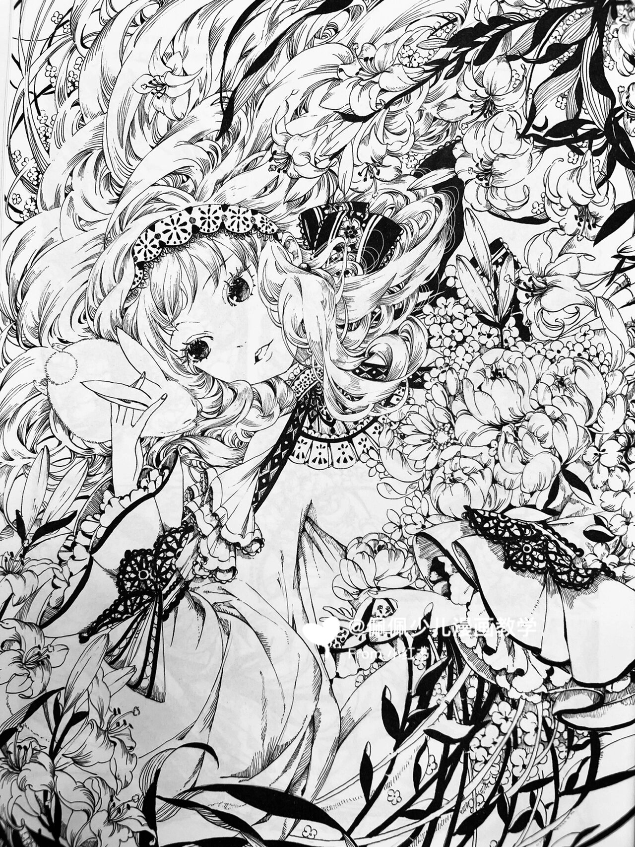 黑白动漫插画线稿 唯美黑白漫画 分享15