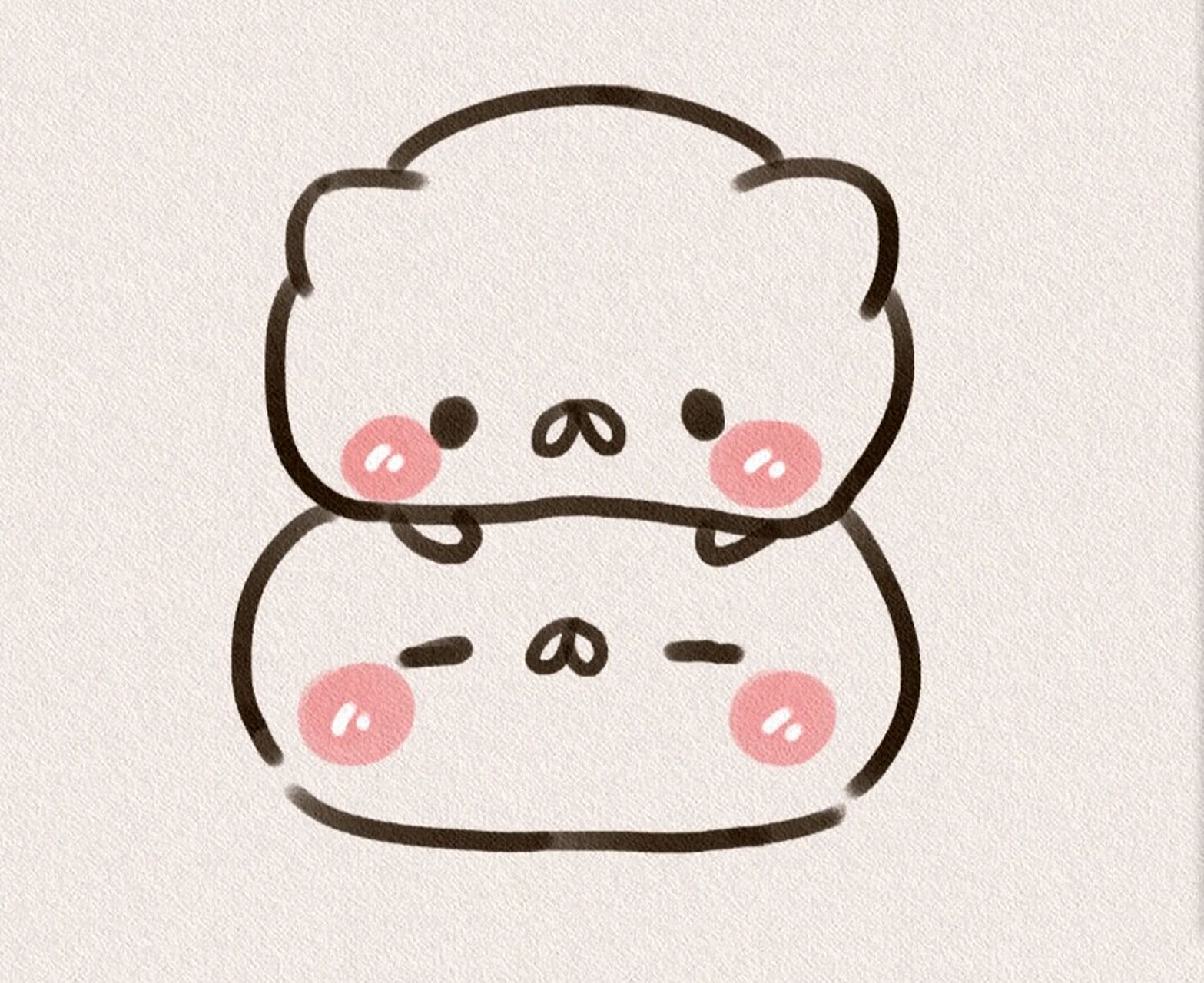 今日简笔画‖附过程~ 超萌肉肉小团子! 手帐素材/卡通/可爱团子