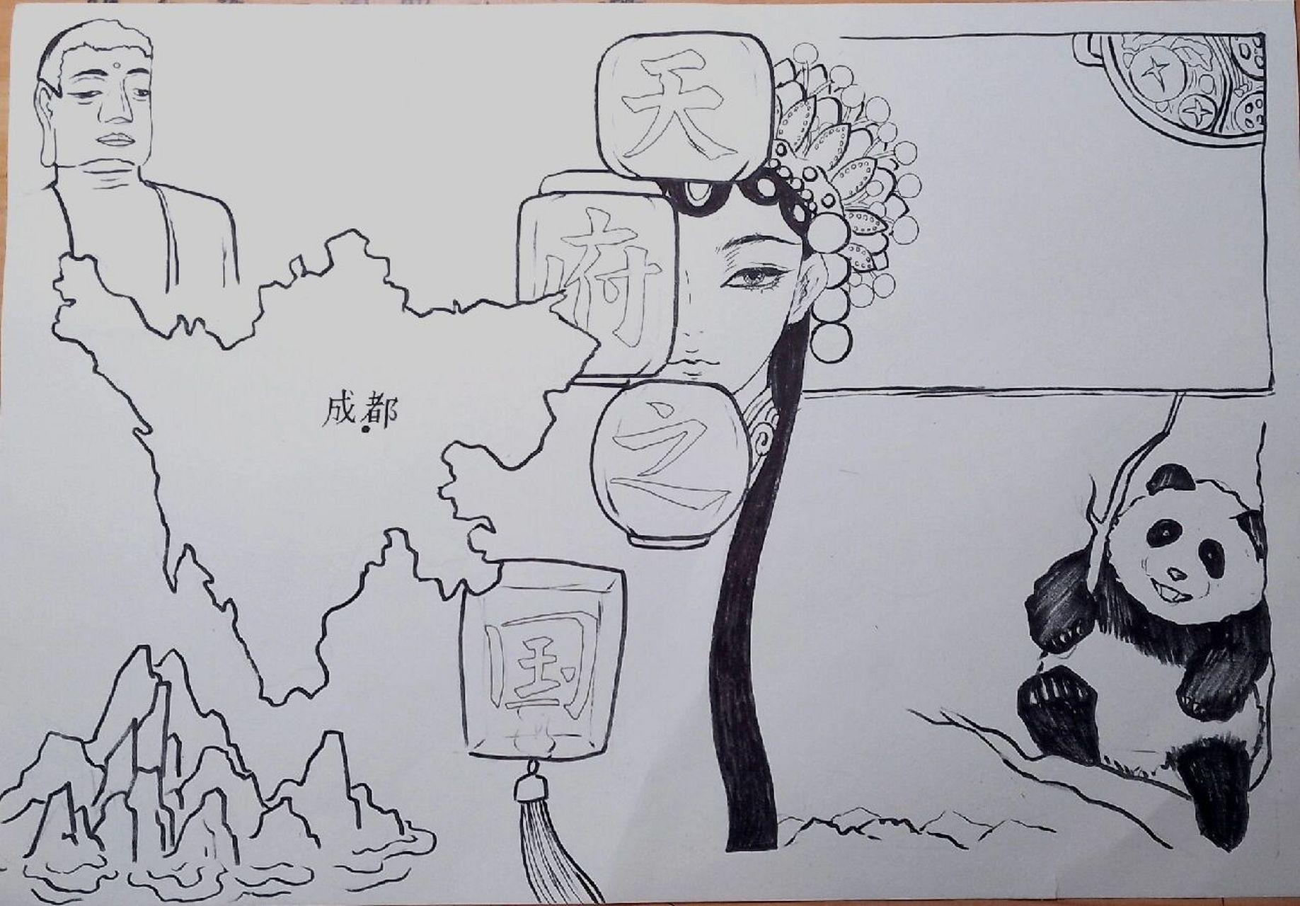 地理小报--四川省 融合了各位大佬元素的一幅手抄报 要详细图的可以