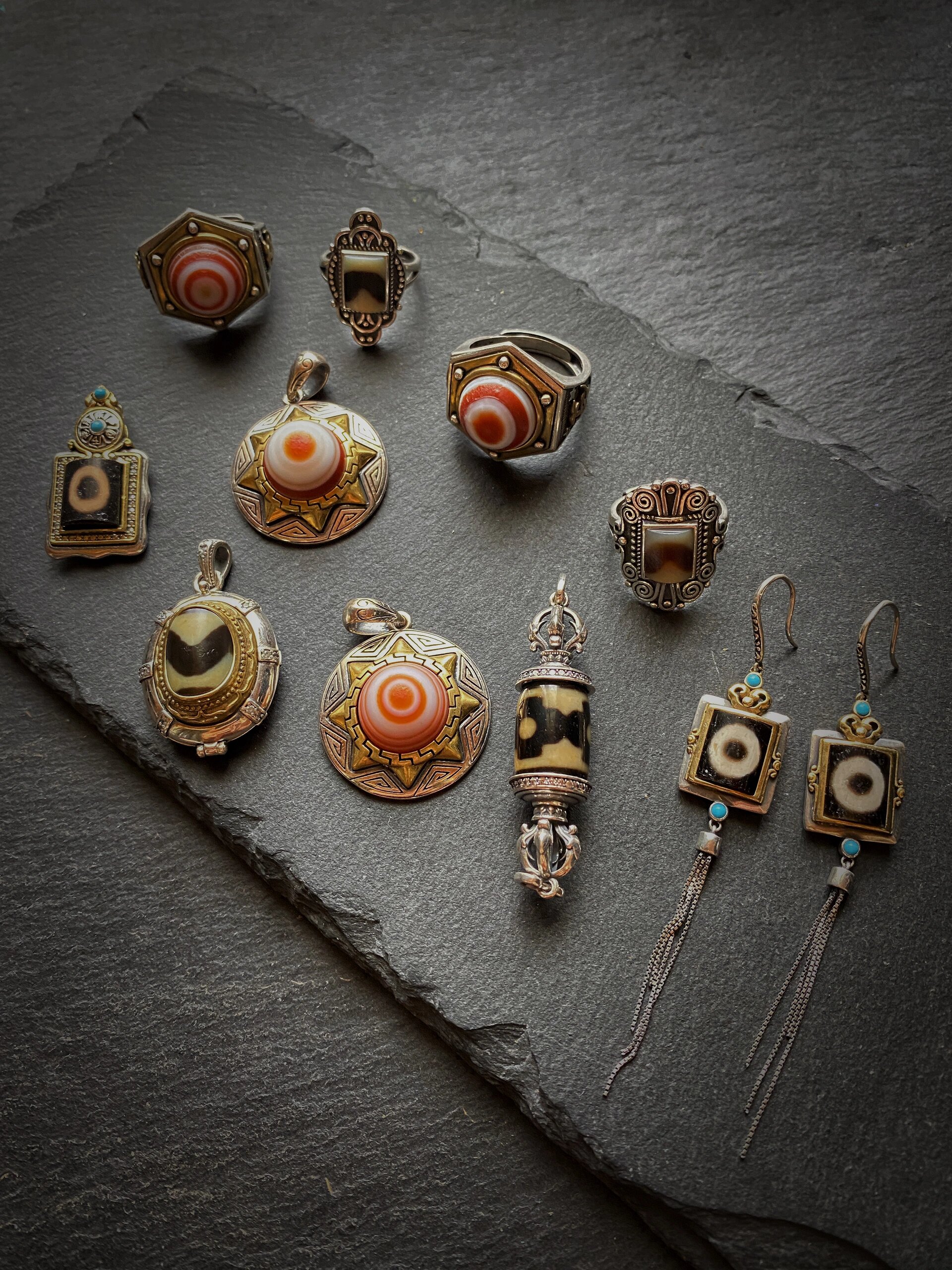 天珠首饰大集合天珠镶嵌的饰品也太好看了吧