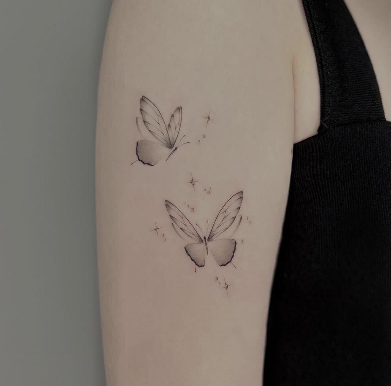 tattoo|蝴蝶纹身|简约纹身|图案分享 🌟一组简约系蝴蝶纹身图案分享