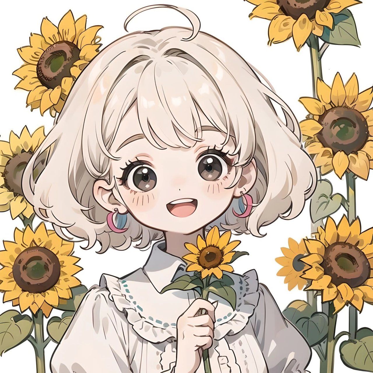 送你一朵向日葵97 可爱女生头像 生活不如意或十有八九,送你一朵