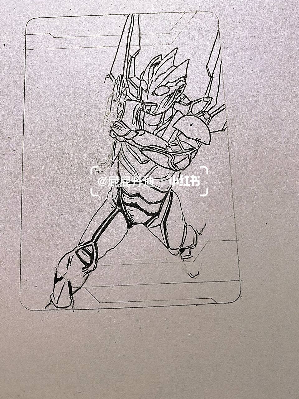 手绘诺亚奥特曼or卡 奥特四杰 好多小朋友留言想看我画诺亚奥特曼