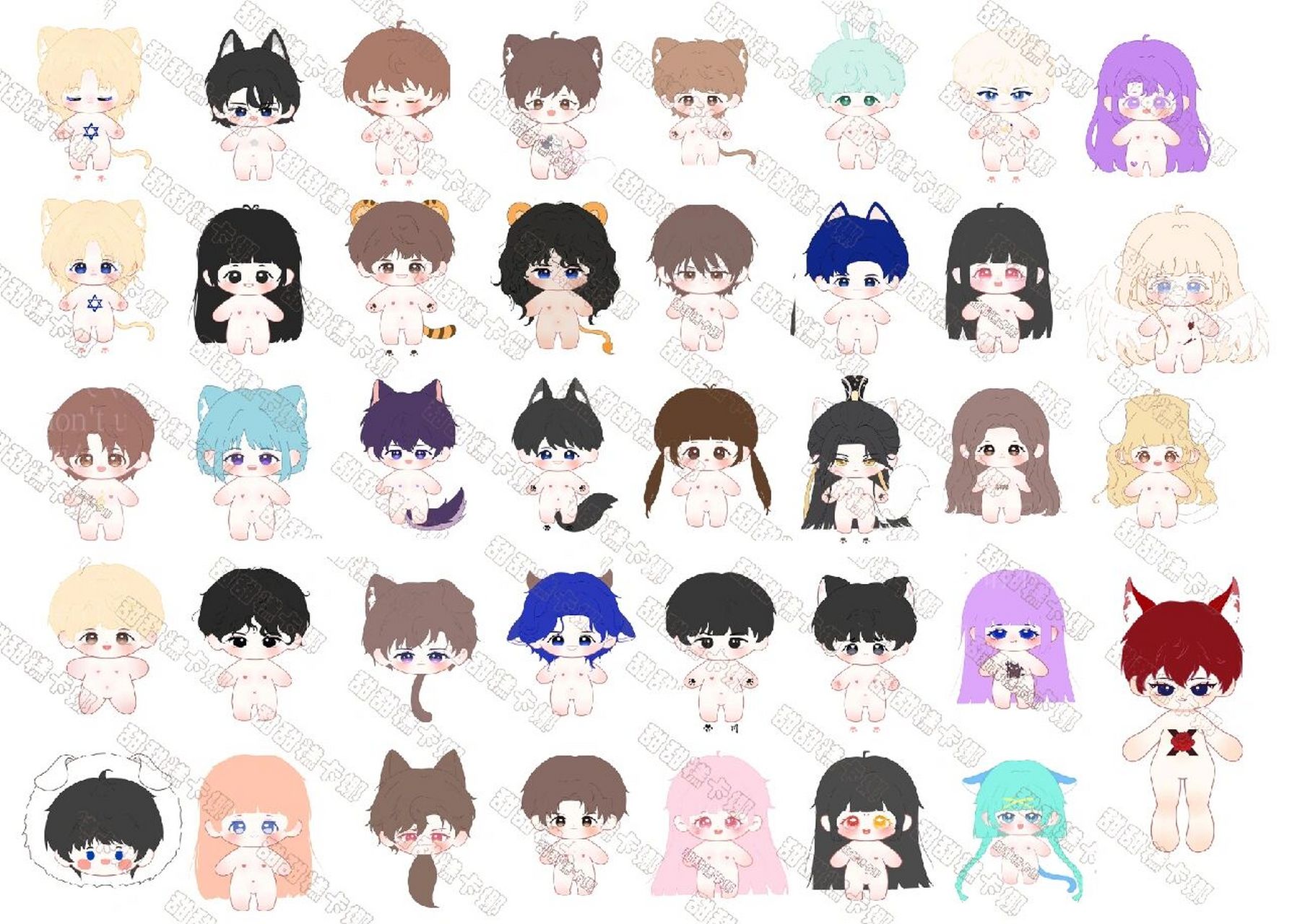 棉花娃娃 棉花娃娃稿图 接稿中 棉花娃娃娃稿接稿 想约稿的妈咪可以