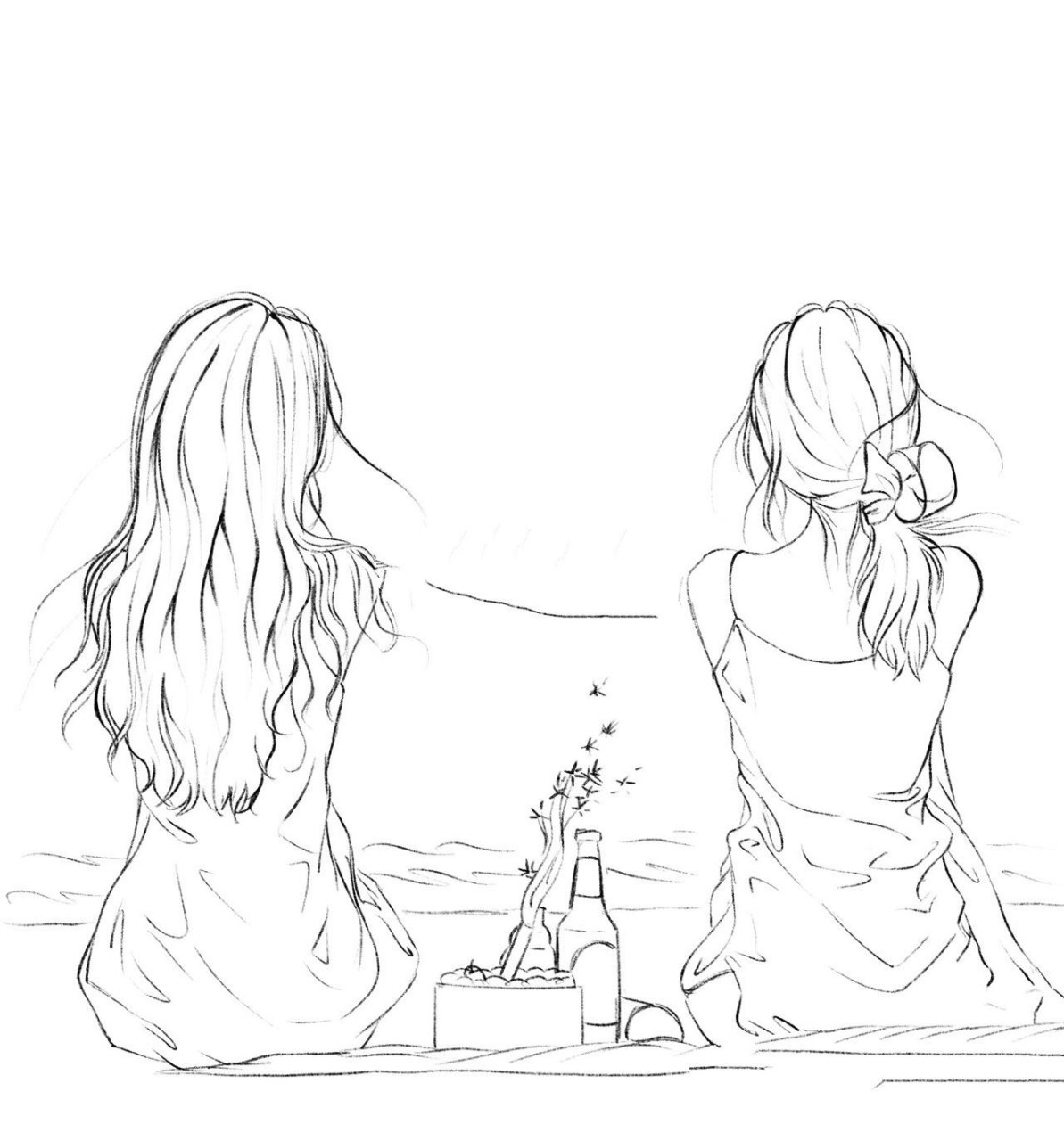 速写教程丨闺蜜2绝美背影丨