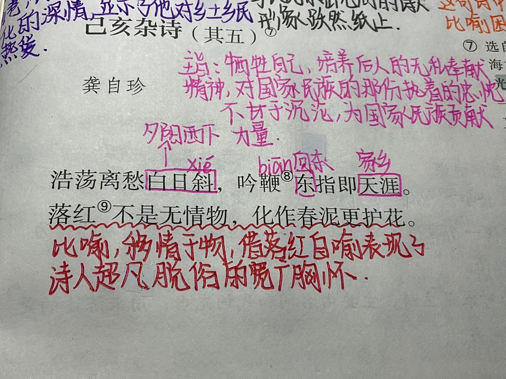 七年级下册语文《己亥杂诗》笔记94